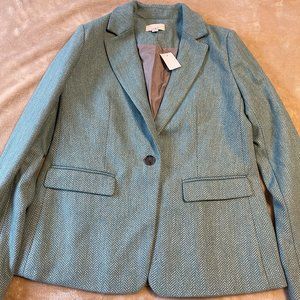 LOFT NWT Herringbone Modern Blazer SZ 4